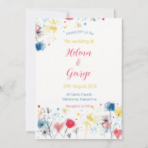 Mid century doodle - wedding invitation