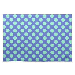 Mid-Century dots - multi pastels, blue Cloth Placemat