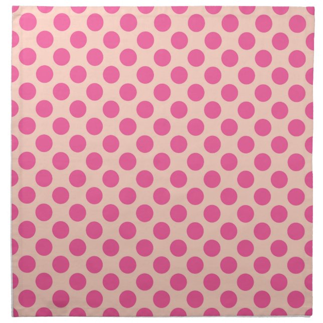Mid-Century dots - pink and coral orange Cloth Napkin (Front)