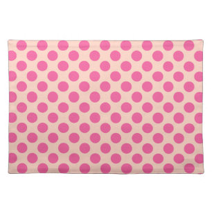 Mid-Century dots - pink and coral orange Cloth Placemat