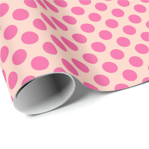 Mid-Century dots - pink and coral orange Wrapping Paper