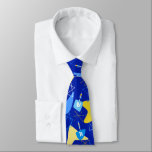 Mid-Century Dreidels Blue Neck Tie<br><div class="desc">Show your style this Hanukkah season with this fun,  retro dreidel design!</div>