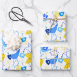Mid-Century Dreidels White Wrapping Paper Sheets<br><div class="desc">Show your style this Hanukkah season with this fun,  retro dreidel design!</div>
