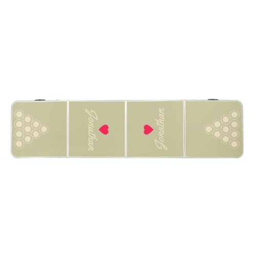 Mid-Century Dust Sage Vintage Heart Signature Beer Pong Table