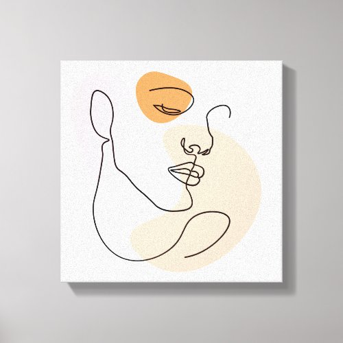 Mid Century Face Minimalist Abstract Geometric   Canvas Print