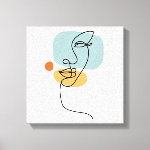 Mid Century Face Minimalist Abstract Geometric Canvas Print