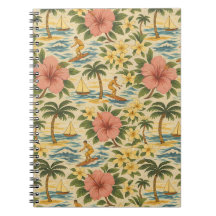 Mid Century Faded Hawaiian Shirt Print
