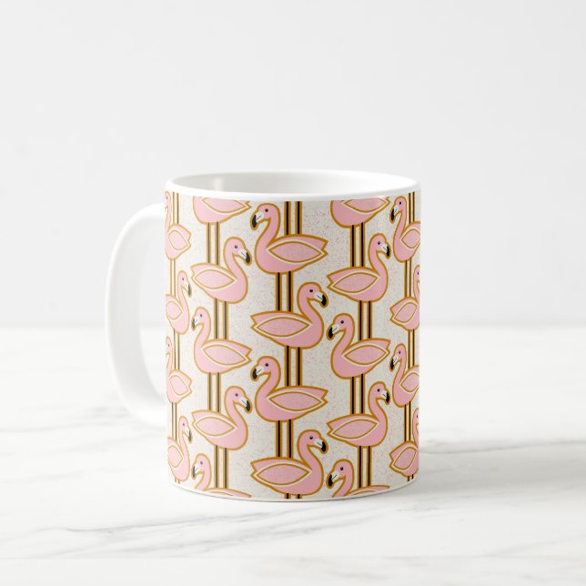 Mid century flamingo coffee mug (Front Left)