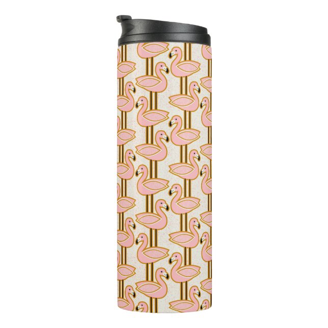 Mid century flamingo thermal tumbler (Rotated Right)