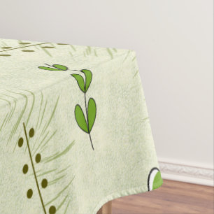 Mid-Century Flower Clocks Tablecloth