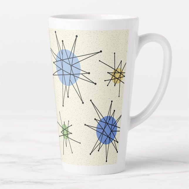 Mid Century Franciscan Starburst 1 Latte Mug (Right)