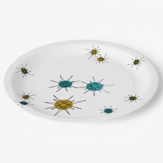 Mid-Century Franciscan Starburst II Paper Plates (Angled)