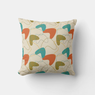 Mid century fun  modern patterned number 2 throw pillow