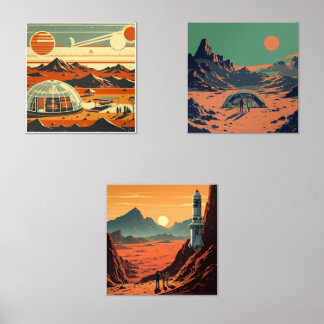 Mid-Century Futurism Wall Art Sets