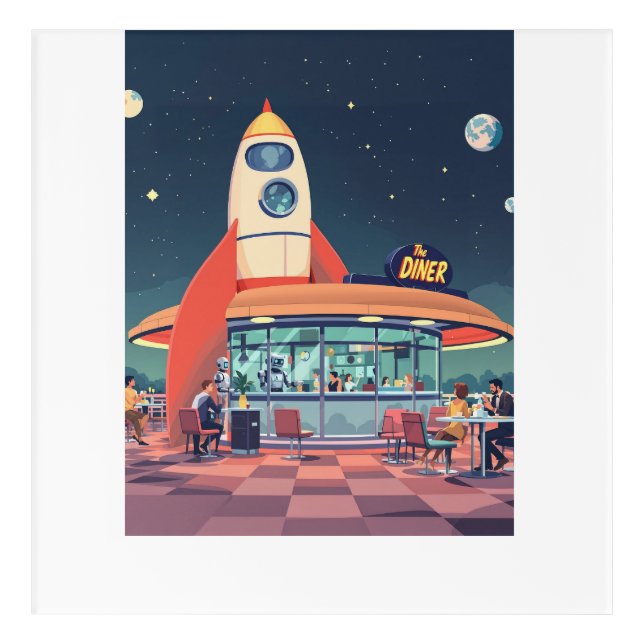 Mid-Century Futurismus Acrylic Print (Front)