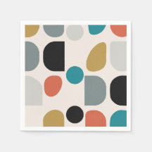Mid Century Geo Paper Napkins
