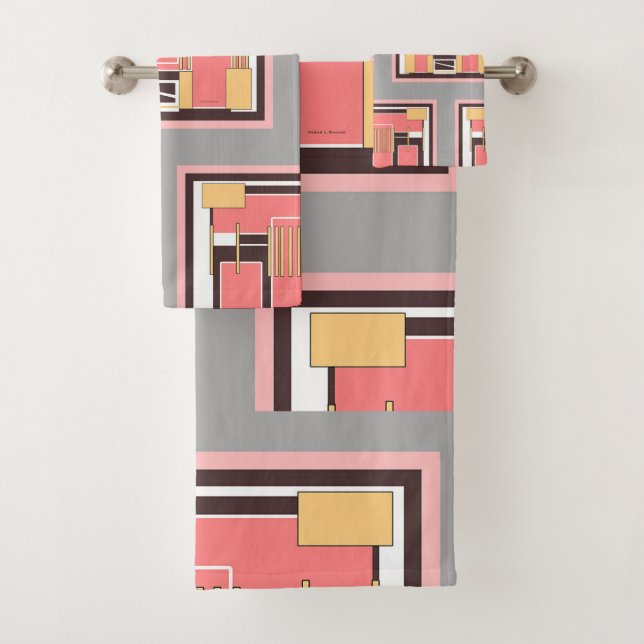 Mid Century Geo Towel Set (Insitu)