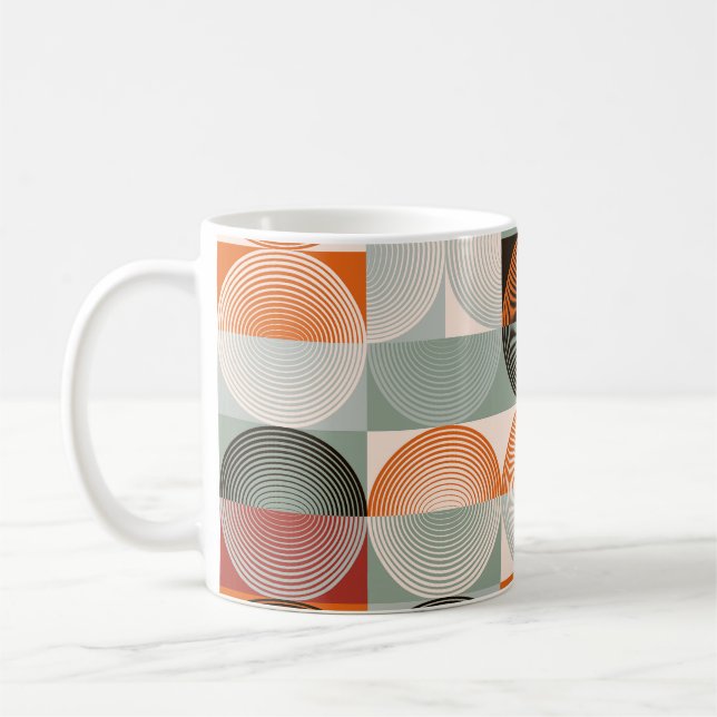 Mid-century geometric, abstract colorful pattern. coffee mug (Left)