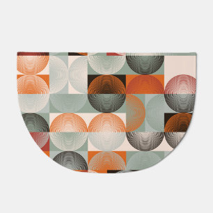 Mid-century geometric, abstract colorful pattern. doormat