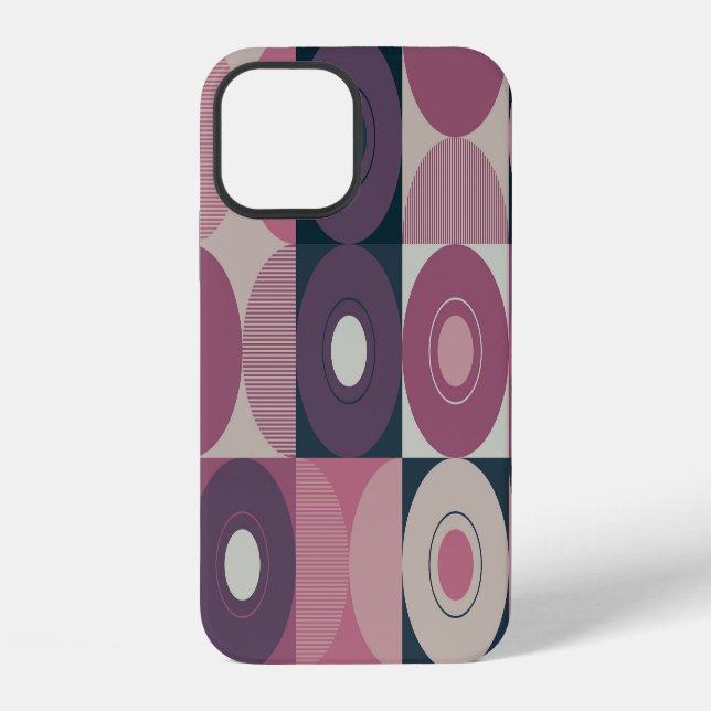 Mid-century geometric: abstract colorful pattern iphone case (Back)