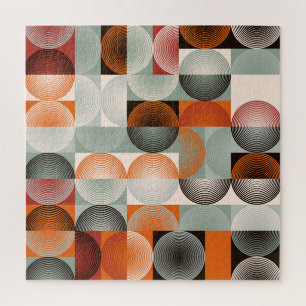 Mid-century geometric, abstract colorful pattern. jigsaw puzzle
