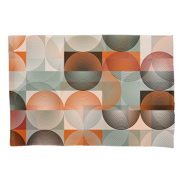 Mid-century geometric, abstract colorful pattern. pillow case (Front)