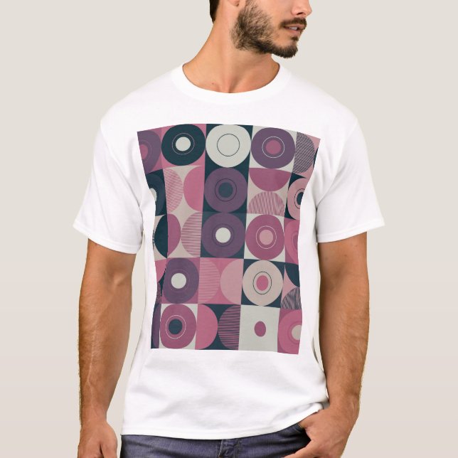 Mid-century geometric: abstract colorful pattern T-Shirt (Front)