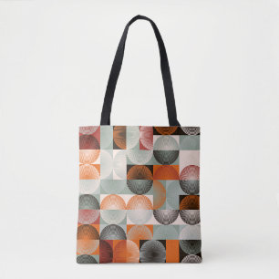 Mid-century geometric, abstract colorful pattern. tote bag
