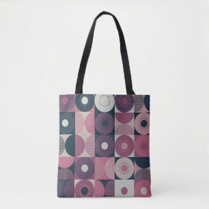 Mid-century geometric: abstract colorful pattern tote bag