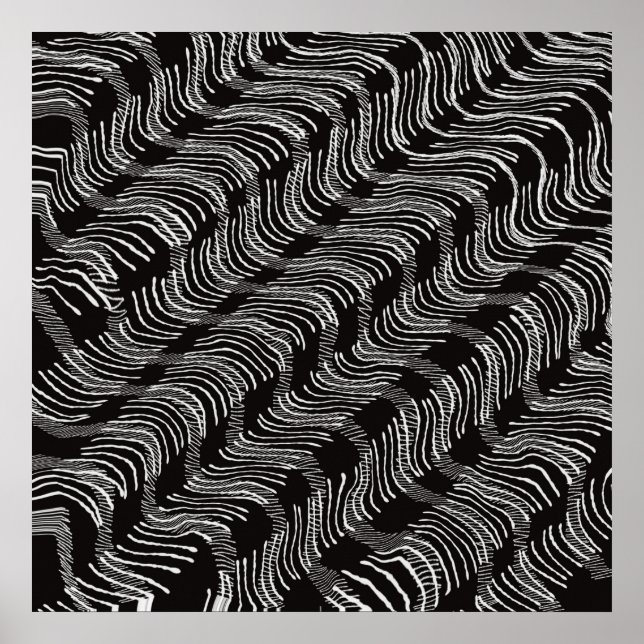 Mid century geometric abstract minimalist pattern Poster (Front)