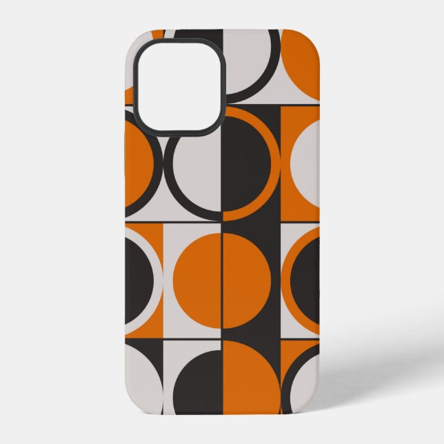 Mid-century geometric abstract pattern with simple iphone case (Back)
