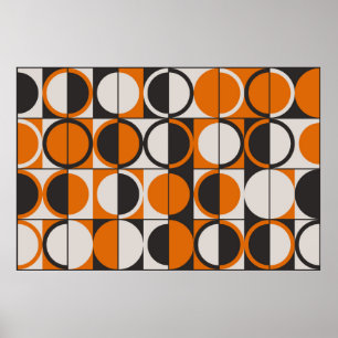 Mid-century geometric abstract pattern with simple poster