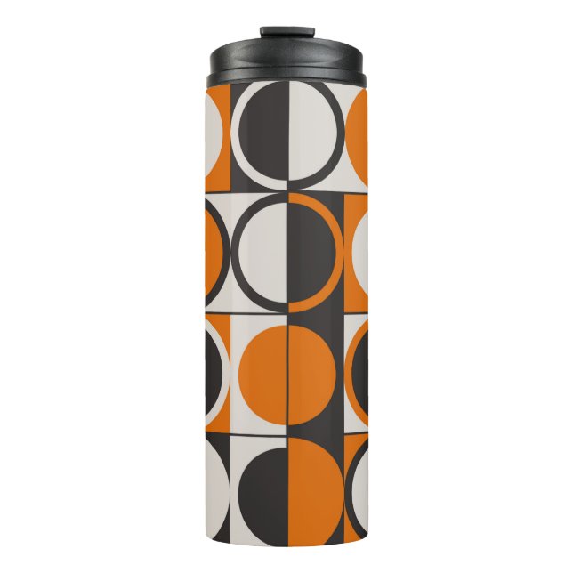 Mid-century geometric abstract pattern with simple thermal tumbler (Front)