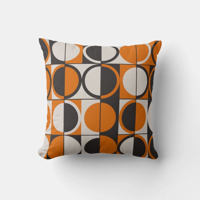 Mid-century geometric abstract pattern with simple throw pillow (Front)
