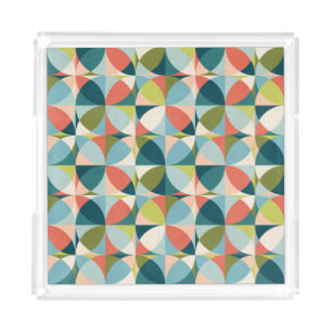 Mid-Century Geometric, Abstract Seamless Design. Acrylic Tray