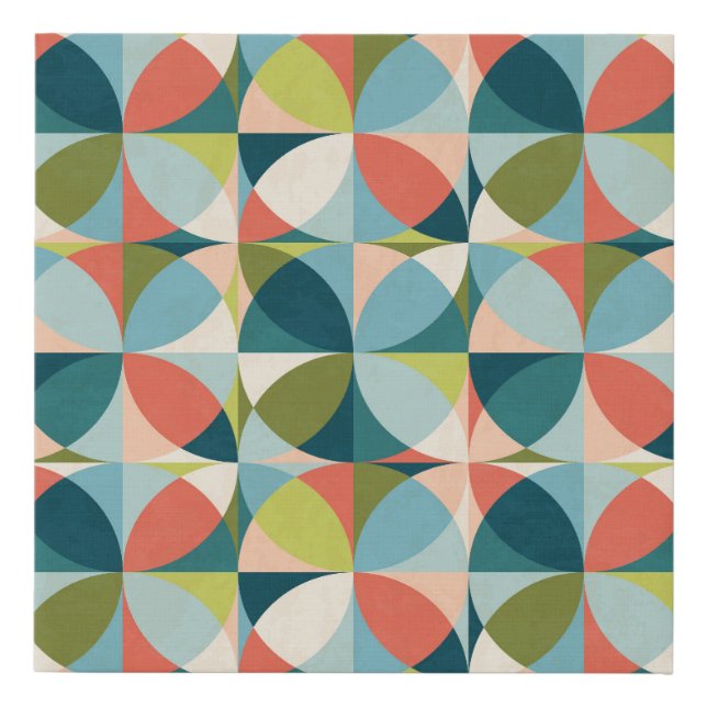 Mid-Century Geometric, Abstract Seamless Design. Faux Canvas Print (Front)