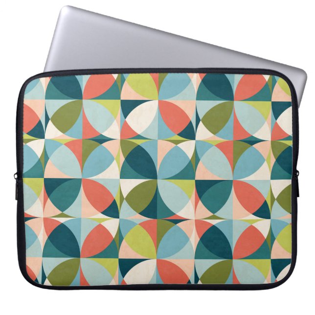 Mid-Century Geometric, Abstract Seamless Design. Laptop Sleeve (Front)
