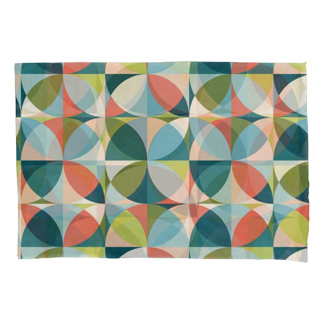 Mid-Century Geometric, Abstract Seamless Design. Pillow Case (Front)