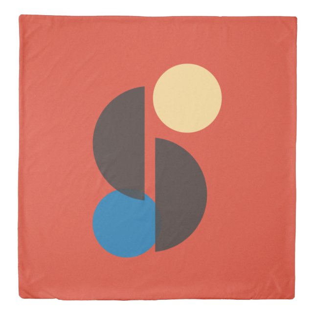 Mid Century Geometric Art Duvet Cover (Front)