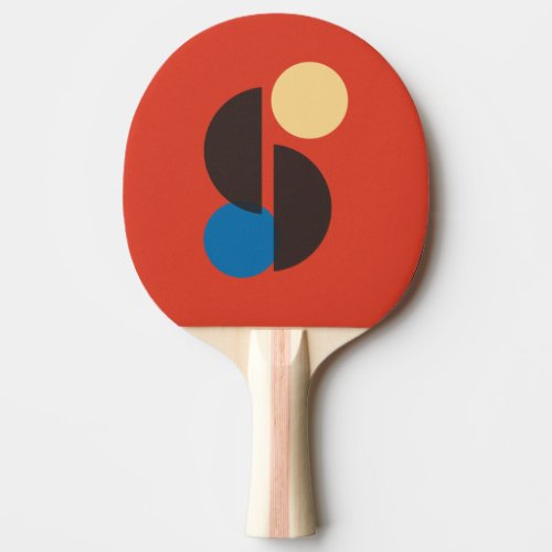 Mid Century Geometric Art Ping Pong Paddle