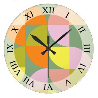 Mid Century Geometric Design  Large Clock