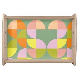 Mid Century Geometric Design Serving Tray