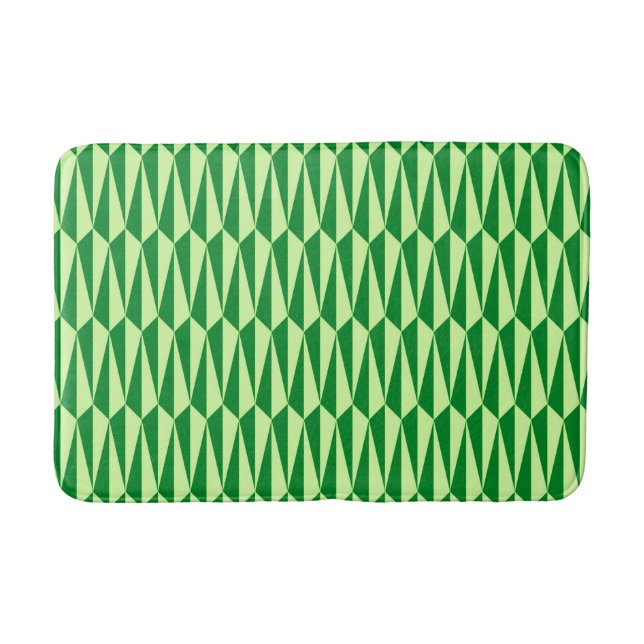 Mid-Century geometric, emerald green Bathroom Mat (Front)