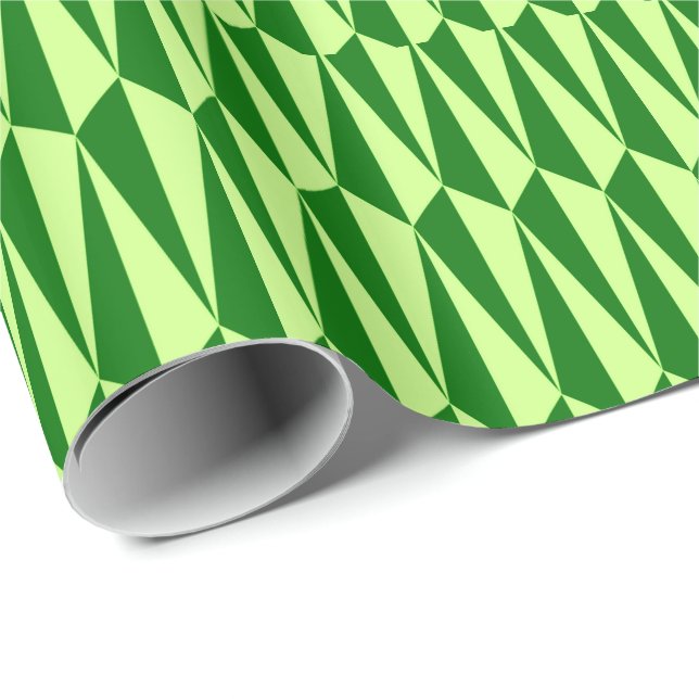 Mid-Century geometric, emerald green Wrapping Paper (Roll Corner)