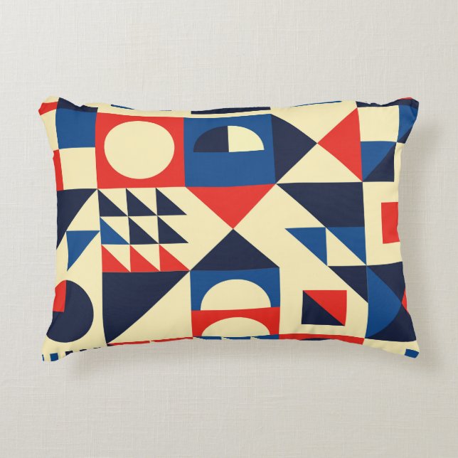 Mid-Century Geometric: Funky Retro Pattern. Accent Pillow (Front)