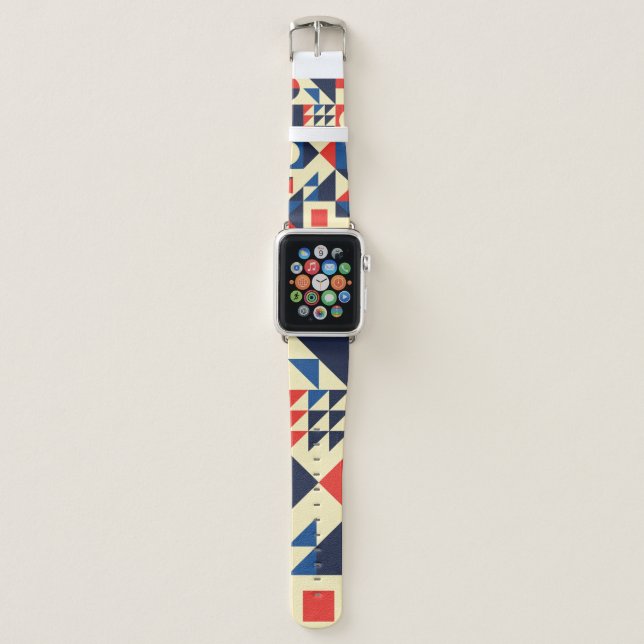 Mid-Century Geometric: Funky Retro Pattern. Apple Watch Band (Front)