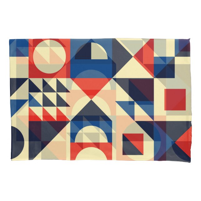 Mid-Century Geometric: Funky Retro Pattern. Pillow Case (Front)