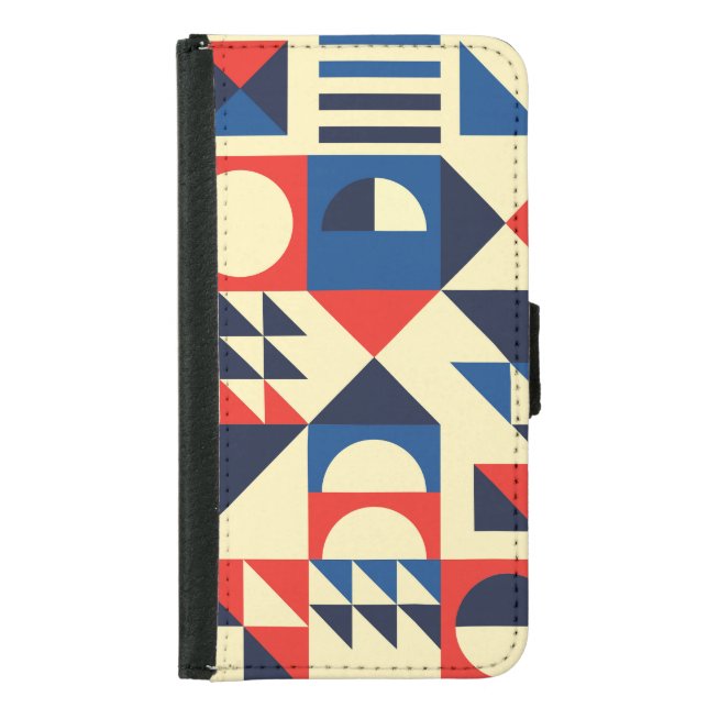 Mid-Century Geometric: Funky Retro Pattern. Samsung Galaxy Wallet Case (Front)