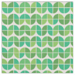 Mid Century Geometric Green Shapes Pattern  Fabric