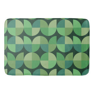 Mid Century Geometric Green Teal Pattern  Bath Mat